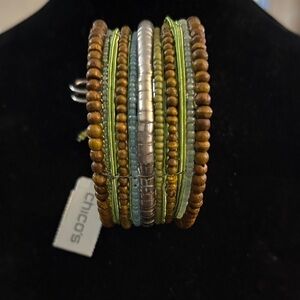NWT Chico's Earthy Tones Beaded Bracelet
